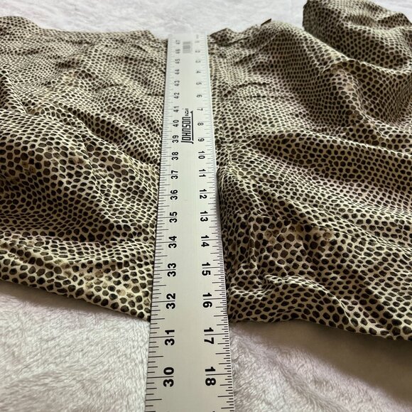 Avenue Womens Snakeskin Bermuda Shorts Size 32 Brown Linen Blend Embroidered Hem - Picture 8 of 13